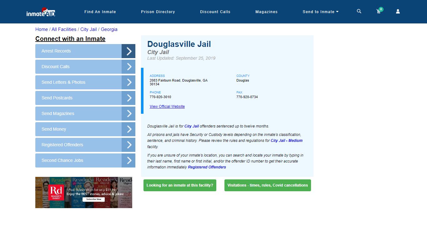 Douglasville Jail | Inmate Locator